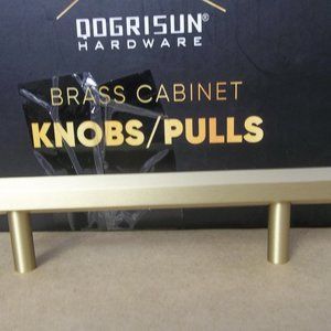 5 Pack Solid Brushed Gold Cabinet Pulls / Hardware T Bar 5 1/4" Long